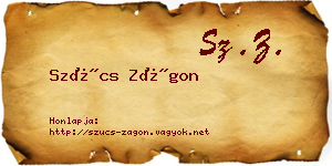 Szűcs Zágon névjegykártya