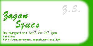 zagon szucs business card